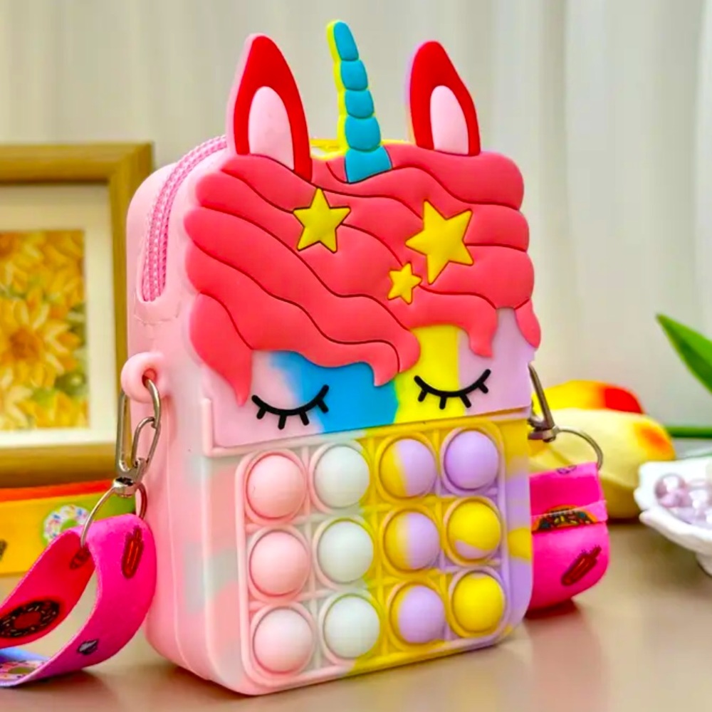 Unicorn Pop It Crossbody Bag Kids Purse NEW